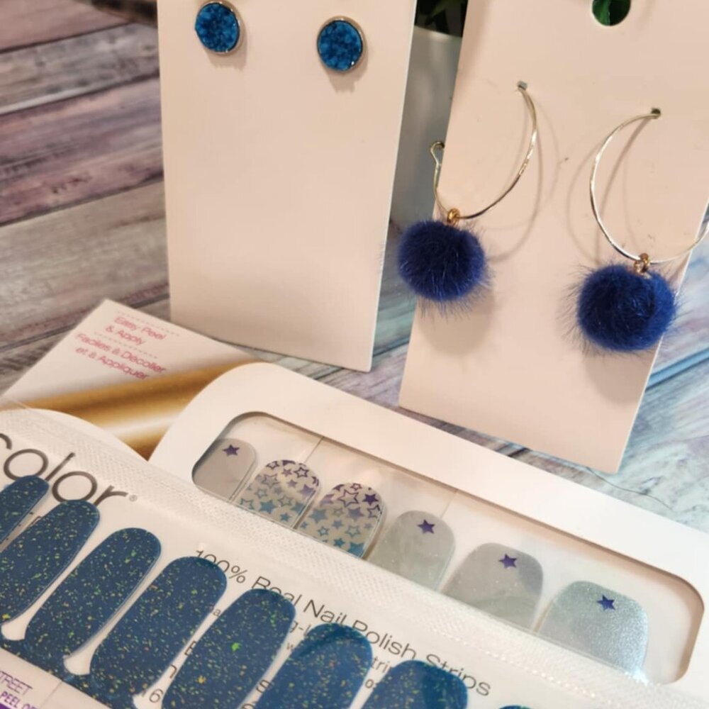 Color Street Blue Press On Nail Design Bundle